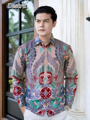 Kemeja Batik Tulis Motif Destra Lengan panjang