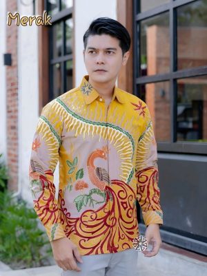 Kemeja Batik Tulis Merak Lengan panjang