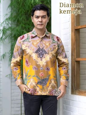 Kemeja Batik Tulis Diamond Lengan panjang