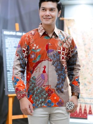 Kemeja Batik Tulis Cendra Lengan panjang