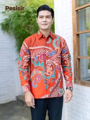 Kemeja Batik Tulis Pesisir Lengan panjang