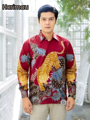 Kemeja Batik Tulis Harimau Lengan panjang