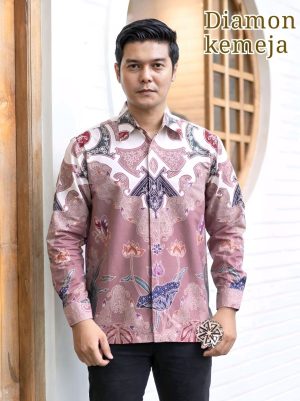 Kemeja Batik Tulis Diamond Lengan panjang