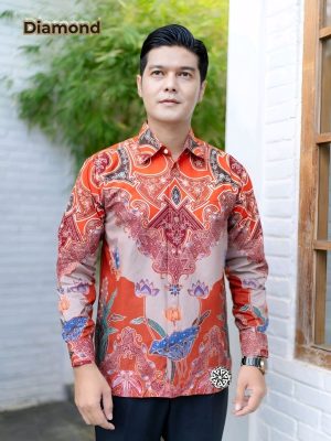Kemeja Batik Tulis Diamond Lengan panjang
