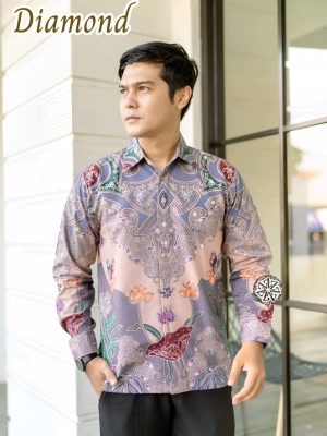 Kemeja Batik Tulis Diamond Lengan panjang
