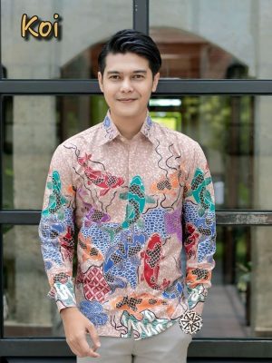 Kemeja Batik Tulis Ikan Koi Lengan panjang