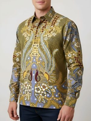 Kemeja Batik Tulis Tanahan Lengan panjang