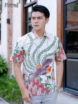 Kemeja Batik Tulis Motif Murai Lengan pendek