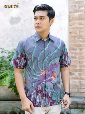 Kemeja Batik Tulis Motif Murai Lengan pendek