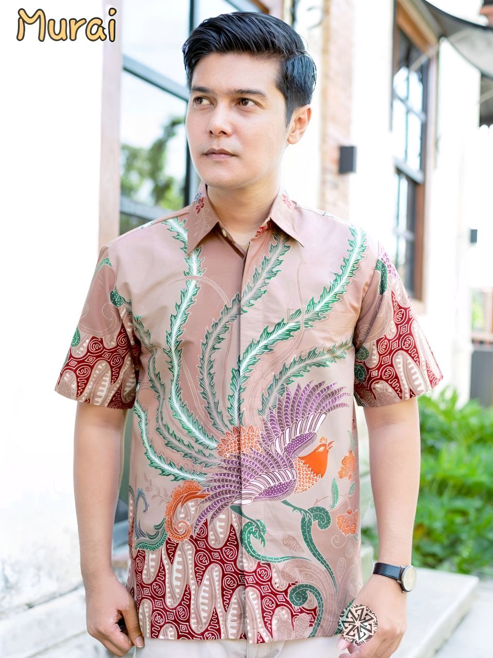 Kemeja Batik Tulis Motif Murai Lengan pendek