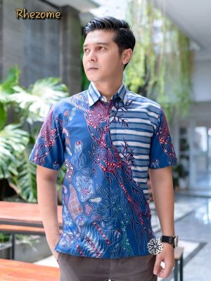 Kemeja Batik Tulis Motif Rhezome Lengan pendek