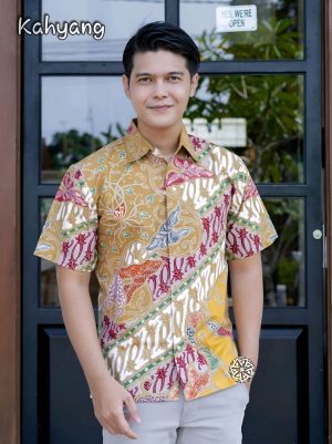 Kemeja Batik Tulis Motif Kahyang Lengan pendek