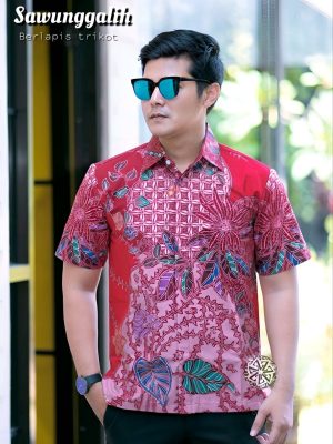 Kemeja Batik Tulis Motif Sawunggalih Lengan pendek