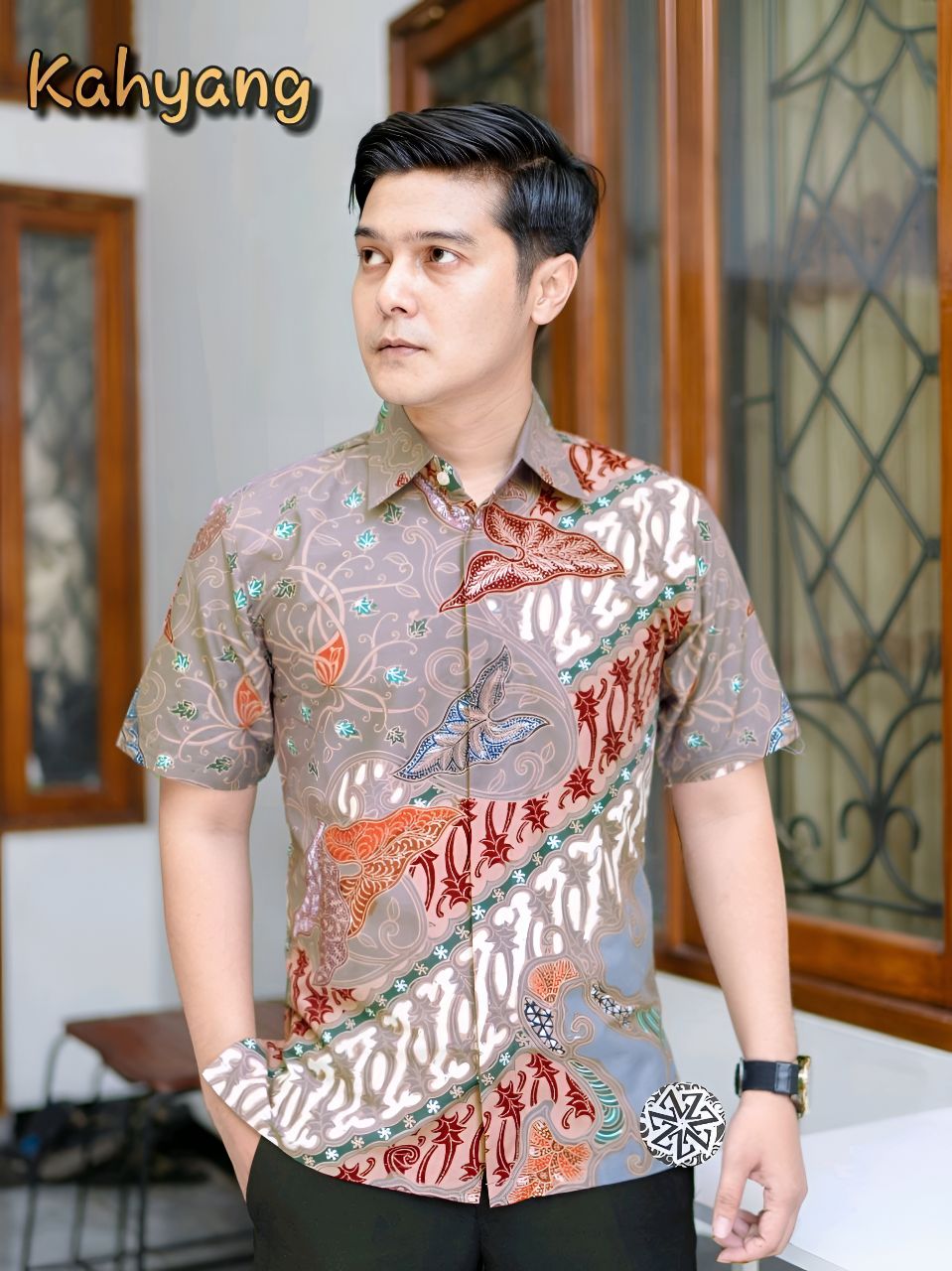 Kemeja Batik Tulis Motif Kahyang Lengan pendek