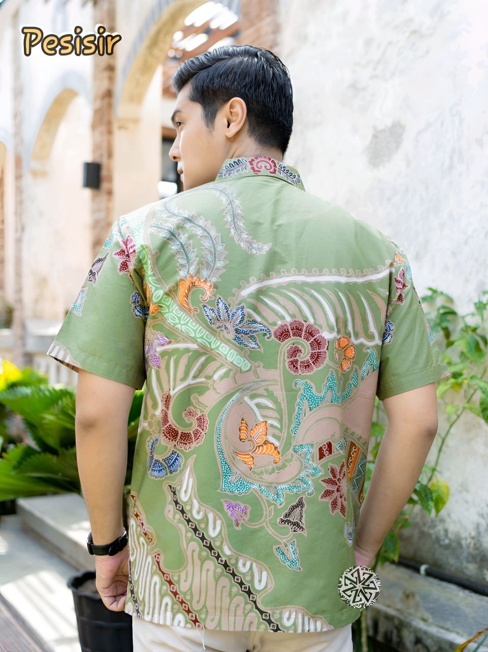 Kemeja Batik Tulis Motif Pesisir Lengan pendek - Gambar 2