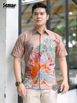 Kemeja Batik Tulis Motif Semar Lengan pendek