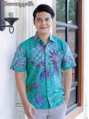 Kemeja Batik Tulis Motif Sawunggalih Lengan pendek