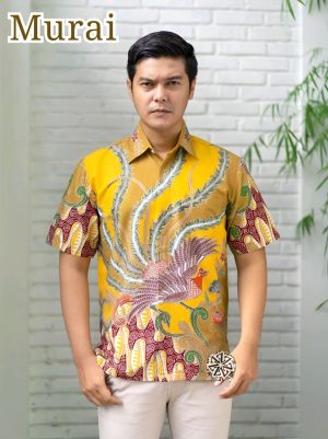 Kemeja Batik Tulis Motif Murai Lengan pendek