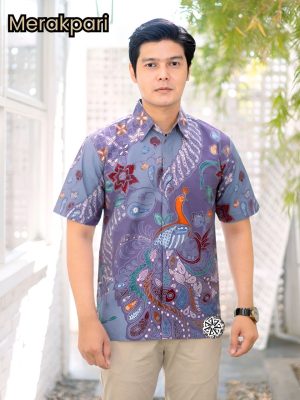 Kemeja Batik Tulis Motif Merakpari Lengan pendek