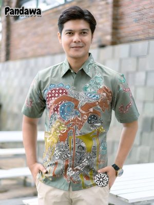 Kemeja Batik Tulis Motif Pandawa Lengan pendek