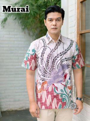 Kemeja Batik Tulis Motif Murai Lengan pendek