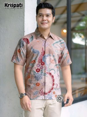 Kemeja Batik Tulis Motif Krispati Lengan pendek