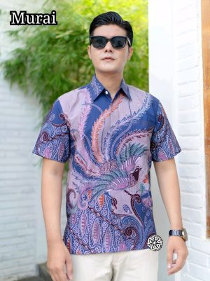 Kemeja Batik Tulis Motif Murai Lengan pendek