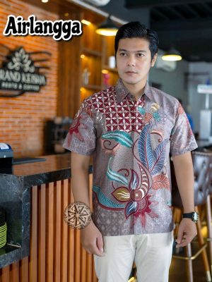 Kemeja Batik Tulis Motif Airlangga Lengan pendek